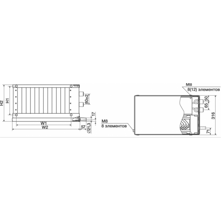 Фреоновый охладитель Shuft WHR-R 700х400/3